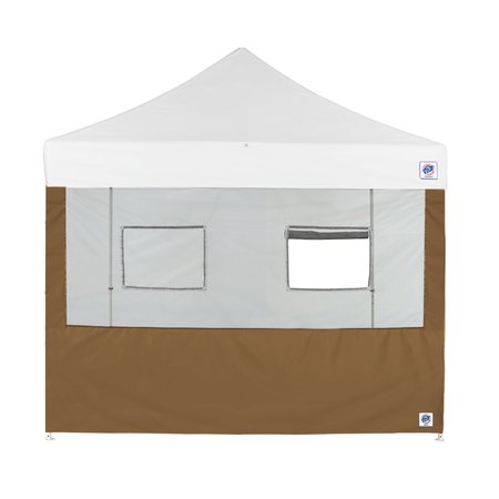 E-Z UP TAA Compliant Food Booth Sidewall with 2 Serving Windows, 8' W x 8' H, Coyote Brown SW3FB8FXTMC2WCB